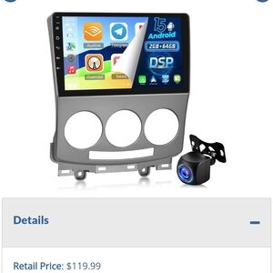 Android Car Stereo with Backup Camera - Silver